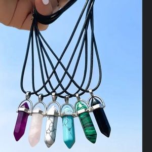Meditation Crystal Necklace  (Green, Black)